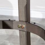 30" Bar Stool, Weathered Gray Finish, Black Leather Seat B04660735