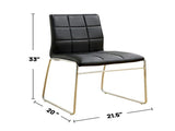 Set of 2 Leatherette Upholstered Side Chairs in Black and Chrome B016P156845