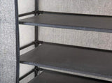 5-Tier 23.6" L 10 Pair Shoe Organizer with Cover in Black 95291169