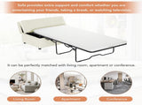 Twin Size Folding Ottoman Sleeper Bed with Mattress Convertible Guest Bed, White N719P243722K