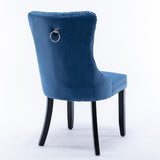 Modern, High-end Tufted Solid Wood Contemporary Velvet Upholstered Dining Chair with Wood Legs 93951433