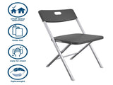Resin Seat & Back Folding Chair, Black, 4-Pack 92565734