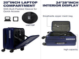 Luggage,with front opening,TSA approved lock,hardshell suitcase,Blue W2880P208360