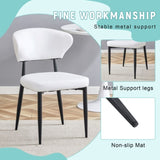 White Minimalist Ergonomic Dining Chair, With A Curved Backrest For Design,Unlocking A W1151P268065