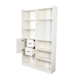 Bookshelf and Bookcase with Pegboard and Drawer or Kitchen Pantry Cabinet , 9 Cubby Display Book W331P295438