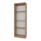 Bear Flat Bookcase with Open Storage and 4 Shelves ,Natural Oak and White B128P314792