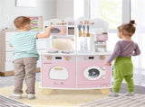 Pink Kids Coffee Kitchen Playset with Microwave Oven Stove for 3 Years Old 90229154