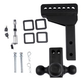 Adjustable Trailer Hitch 18,500 lbs 2" Receiver 6" Drop/Rise Tow Hitch Tri-Ball Trailer Kit Black 06953656