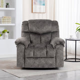 ZNTS Swivel and Rocking Recliner Chair with Massage and Heating Bonded Leather Sofa W1403P172912