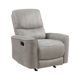 Modern Transitional Style Rocker Reclining Chair 1pc Gray Polished Microfiber Living Room Furniture B011P204482