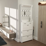 NEW White color shoe cabinet with 3 doors 2 drawers with hanger,large space for storage W1320137989