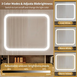 Large Vanity Table Set with LED Lighted Mirror and 2 DIY Pegboards, 5 Hooks, Vanity Desk with 11975877