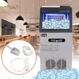 ZNTS ZK-150 120V 245W 150lbs/68kg/24h Ice Maker Stainless Steel Transparent Frosted Lid/Display/5*9 17369097