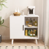 Sideboard Buffet Kitchen Storage Cabinet, Accent Cabinet with Solid Wood Feet for Decorated Doors, W808P263759