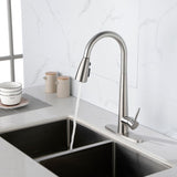 ZNTS Kitchen Faucet Pull Down Sprayer Brushed Nickel, High Arc Single Handle Kitchen Sink Faucet 95498826