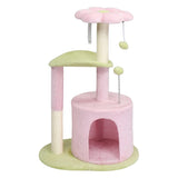 33in Cat Tree, Multi-level Cat Tower with Cat Scratching Post with Curved Perch, Cozy Cat Condo, 91214223