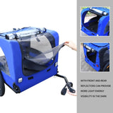 ZNTS Blue High Quality 16 inch air wheel Pet Bike Trailer for Dogs Foldable Bicycle Pet Trailer 69956740