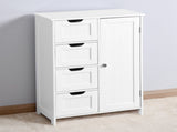 White Bathroom Storage Cabinet, Floor Cabinet with Adjustable Shelf and Drawers 31906358
