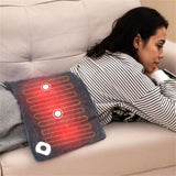 Gray Electric heated pad is equipped with 2 small massagers interior 63894205
