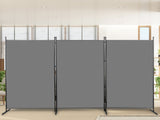 6FT Trifold 160g Polyester Cloth Plastic Foot Carbon Steel Frame Foldable Screen Gray 23785292