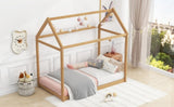 Twin Size Wooden House Bed, Wood Color N716P227423D