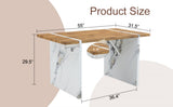 Modern style square dining table, medium-density fiberboard dining table, 55x31.5 inches, can be W1512P359375