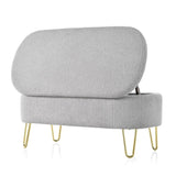 Oval Storage Bench for Living Room Bedroom End of Bed, Upholstered Storage Ottoman Entryway Bench N769P195486G