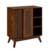 Mid Century Modern Rattan Sideboard Cabinet, Buffet Cabinet for Entryway Hallway Living Room Kitchen W1801P195630