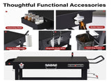Portable Outdoor Grill Table Cart, Foldable Grill Cart with Wheels, Food Prep Table with Bottle 95490425