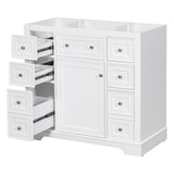 36" Bathroom Vanity without Sink, Cabinet Base Only, One Cabinet and Six Drawers, White WF306253AAK