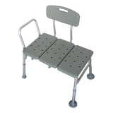 ZNTS Medical Bathroom Safety Shower Tub Aluminium Alloy Bath Chair Transfer Bench with Back & Handle Gray 23066478