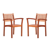 Caladesi Reddish Brown Wood Coastal Stackable Patio Armchair B093121215