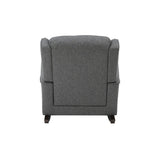 Grey Rocking Chair with Flared Arm B062P215455