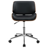 ZNTS Black and Walnut Swivel Office Chair B062P153788