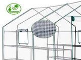 Large Walk-in Greenhouse with PE Cover & Side Windows, 12-Shelf Indoor Outdoor Portable Greenhouse 97679406