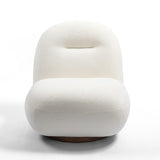 Larger Luxury Modern Swivel Accent Chair, Tight Back Ice Flower Velvet Sofa Chair, Minimalist Style W2664P256531