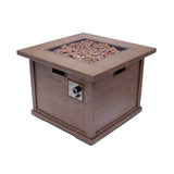Patio Outdoor 24'' H x 32'' W Square Gas Burning Concrete Fire Pit Wood Pattern - Brown - 40,000 BTU 61907.00-40K