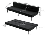69.88 Inch Convertible Futon Sofa Bed, Multi-Functional Foldable Sofa with Polyester Upholstery, B347P506089