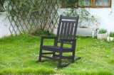 Oversized Rocking Chair with Wood-Texture, Outdoor Rocking Chair for Adults, All Weather Resistant W2103P277201