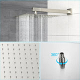 Dual Shower Head - 10 Inch Wall Mounted Square Shower System with Rough-in Valve, Brushed Nickel W1243P262630