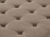 Large square storage ottoman with wooden legs, Upholstered button tufted coffee table with nail W2186142956