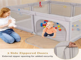 Portable Baby Play Yard - 73"x61.5"x27", Breathable Mesh, 50 Ocean Balls & Carry Bag 83923189