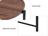 2 Tier Oval End Tables Wooden Small Side Table, 27" Round Coffee Table with Storage Tray, Modern 87944043