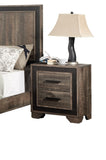 Oak Finish 1pc Nightstand Paper veneer Bedroom Furniture 2-Drawers Bedside Table B011137849