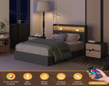 Queen Bed Frame with 4 Storage Drawers, Upholstered Platform Queen Size Bed Frame with Headboard, W2129P269873