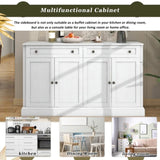 ZNTS Kitchen Sideboard Storage Buffet Cabinet with 2 Drawers & 4 Doors Adjustable Shelves for Dining 79307233