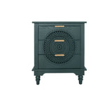 Hollow-Carved 3 Drawer Dresser Storage Chest with Metal Handles For Living Room Bedroom W688P145776