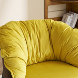 Velvet Accent Chair Barrel Chair with Metal Legs Modern Comfy Armchair Accent Reading Chair for 00937279