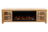 Tybee 86 inch Electric Fireplace TV Console for TVs up to 95 inches, Natural Finish B108P292302