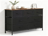 7-Drawer Fabric Dresser Storage Tower, Wide Chest Organizer with 2-Size Drawers, Sturdy Metal Frame 90841612